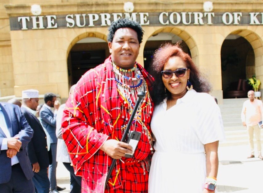 File image of Narok Senator Ledama Olekina and his younger sister Seenoi Baar.